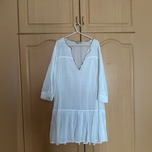 Burberry London White V-Neck Tunic cover up